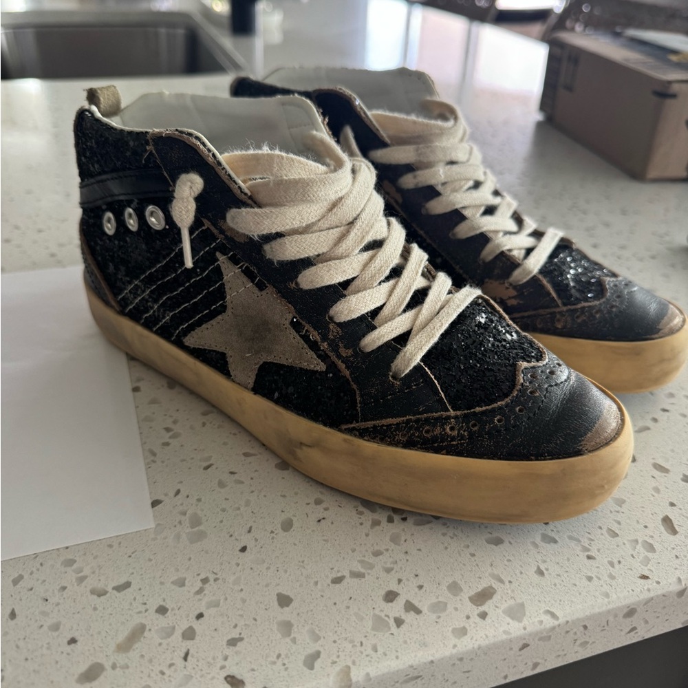 Golden Goose Black and White Star Sneakers